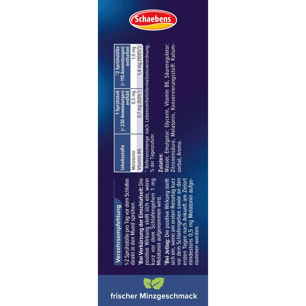 Produktabbildung Schaebens Melatonin Sofort-Spray