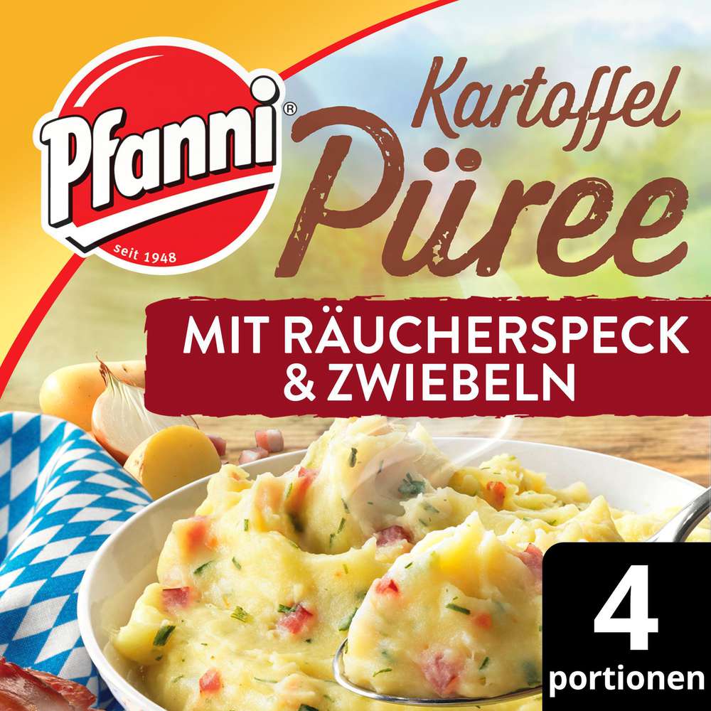 Produktabbildung Pfanni Kartoffel Püree mit Räucherspeck & Zwiebeln