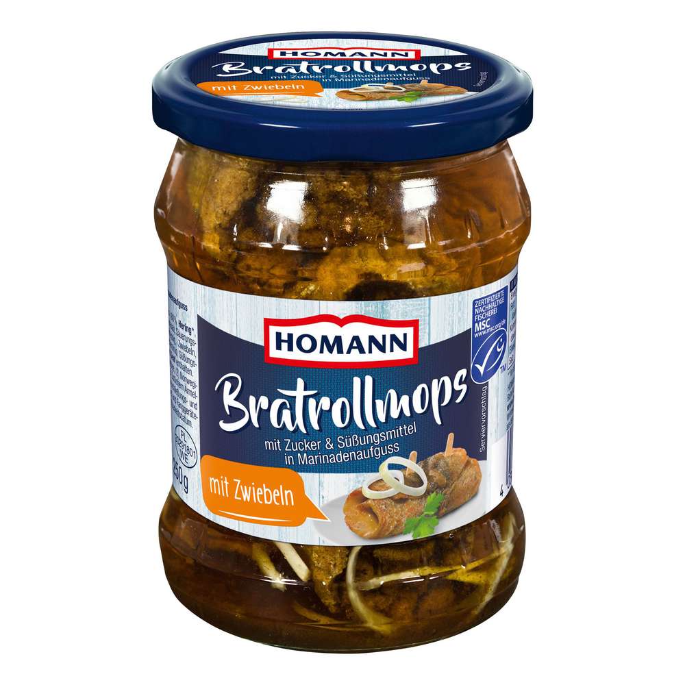 Produktabbildung Homann Bratrollmops, mit Zwiebeln