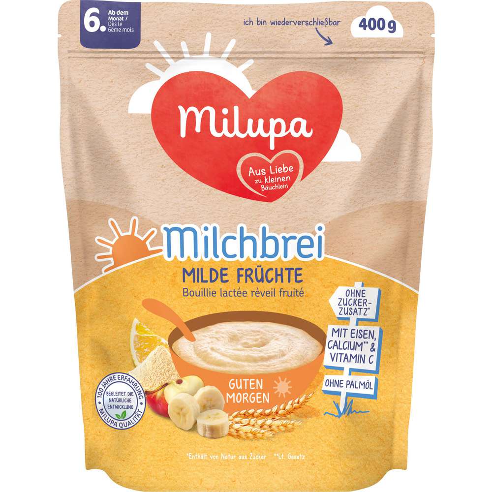 Produktabbildung Milupa Babynahrung Milchbrei, Milde Früchte