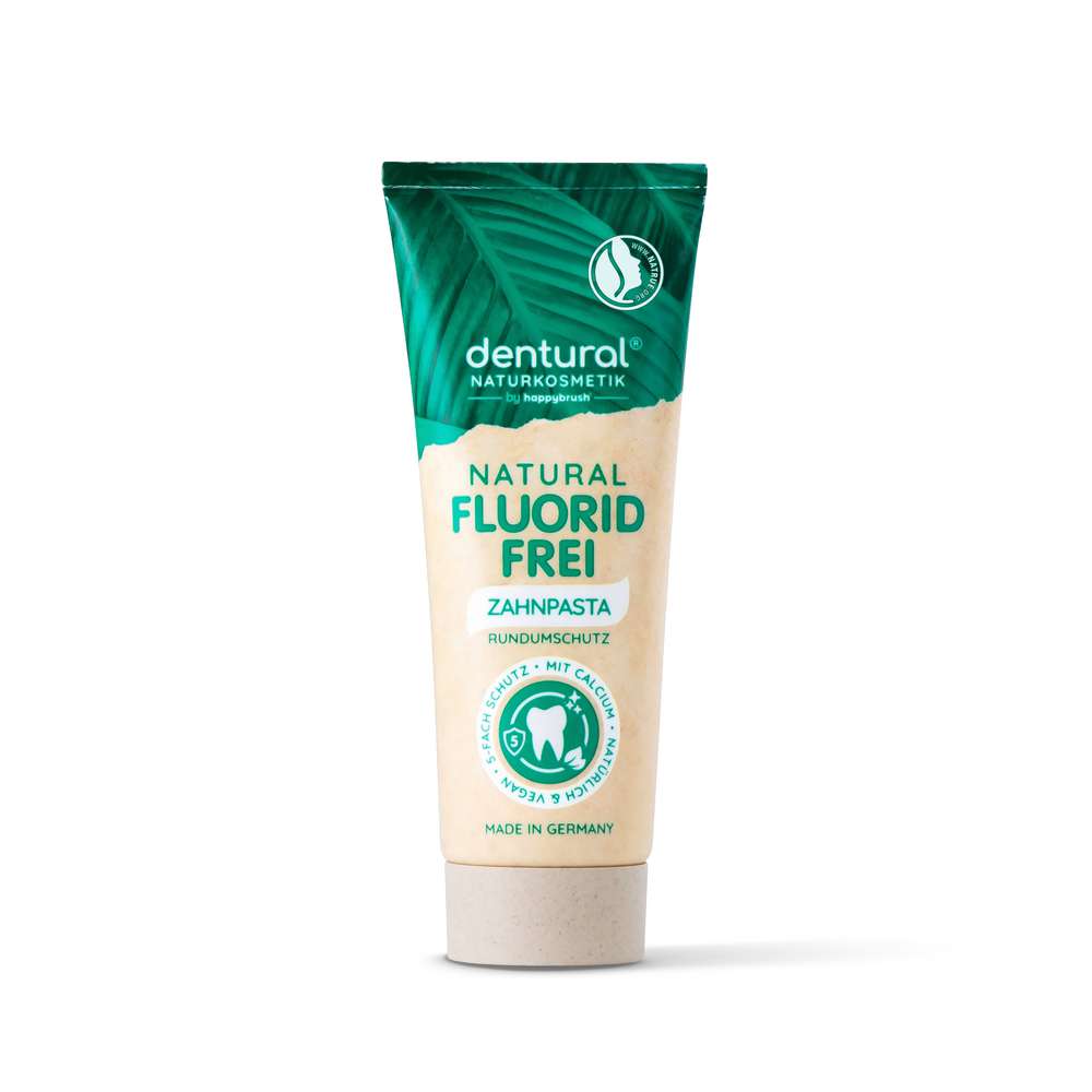 Produktabbildung happybrush Zahncreme Dentural, Natural Fluorid Frei