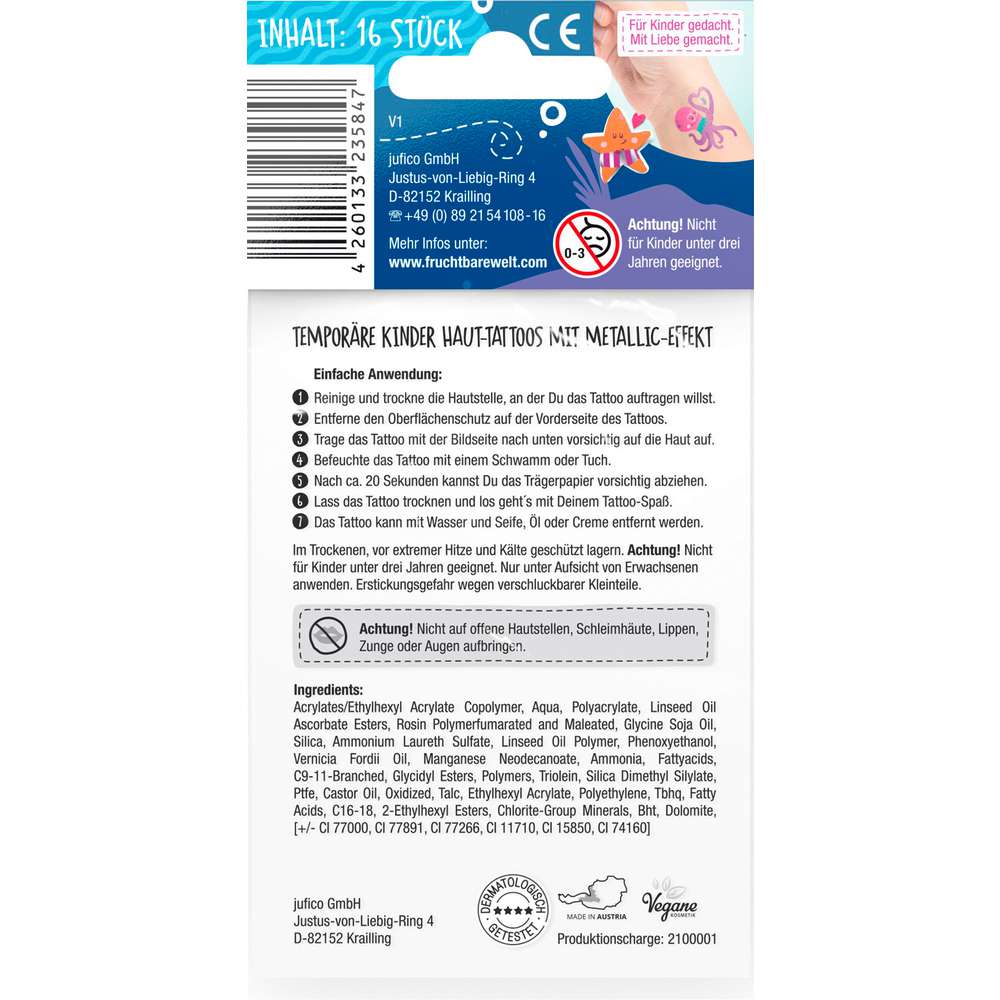 Produktabbildung Fruchtbar Wunderbunt Haut-Tattoos Unterwasserwelt