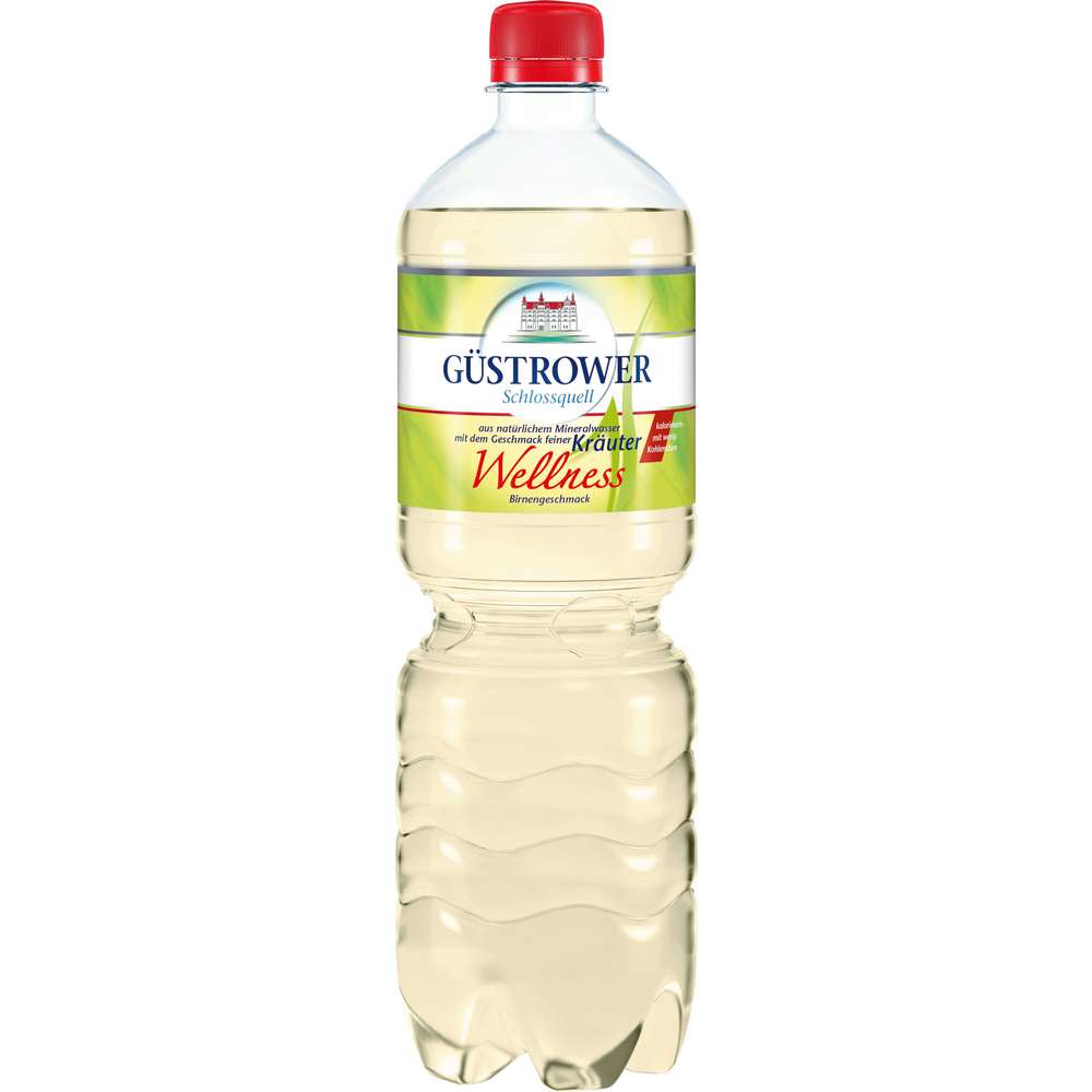 Produktabbildung Güstrower Schlossquell Wellnessgetränk, Birnen/Kräuter-Geschmack
