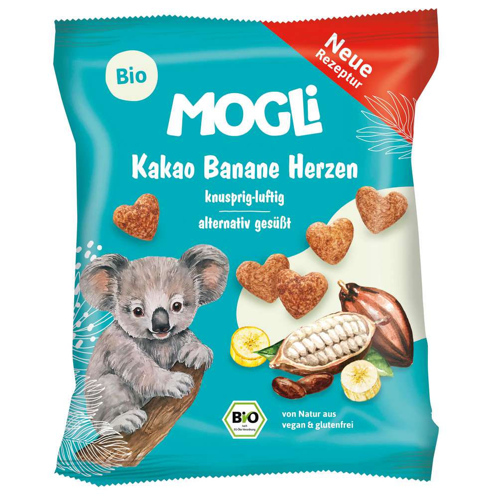 Produktabbildung MOGLi Bio Kekse Herzen, Kakao/Banane