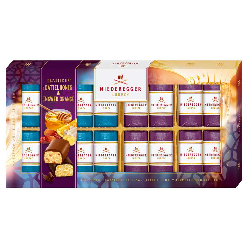 Produktabbildung Niederegger Marzipan Klassiker Box, Dattel-Honig, Ingwer-Orange