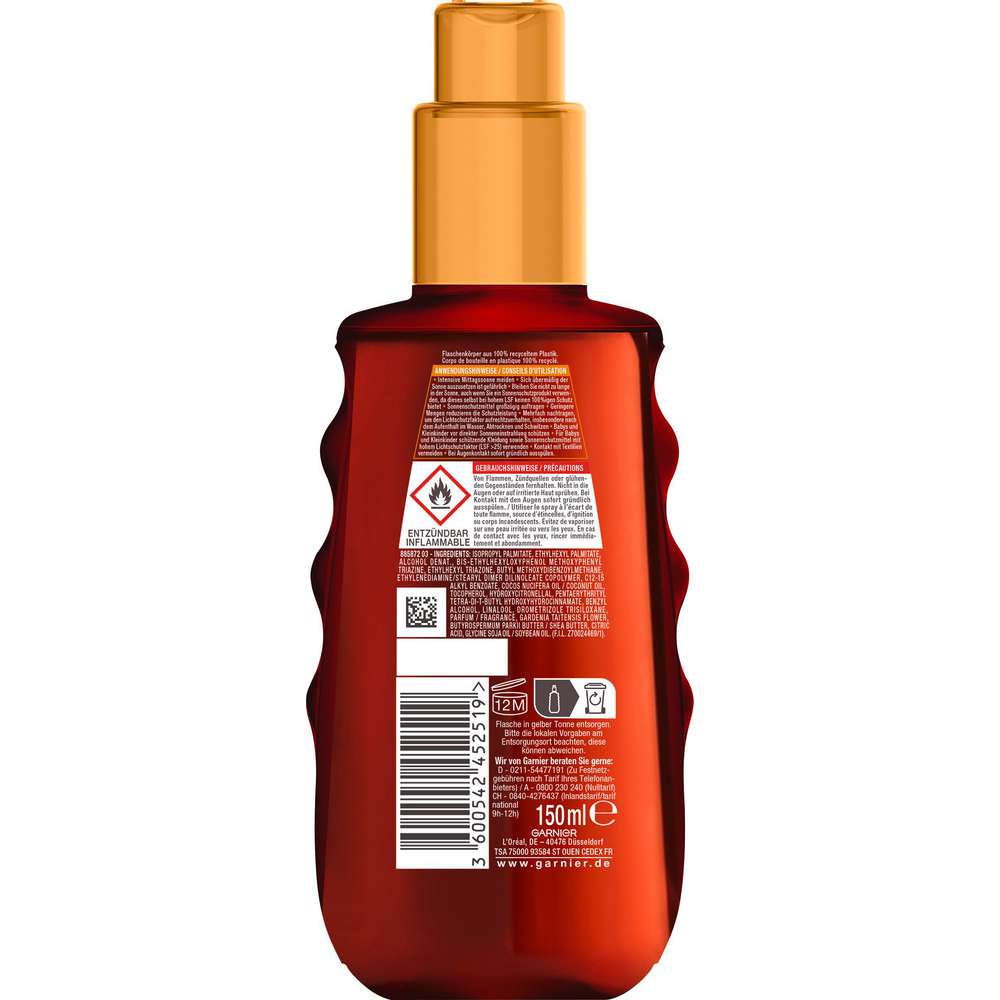 Produktabbildung Garnier Schützendes Sonnenöl Ambre Solaire Ideal Bronze, LSF20