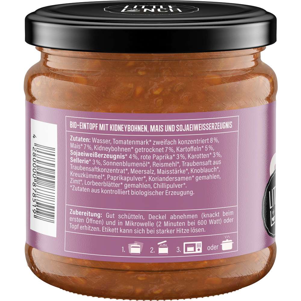 Produktabbildung Little Lunch Bio-Eintopf Chili Sin Carne, vegan