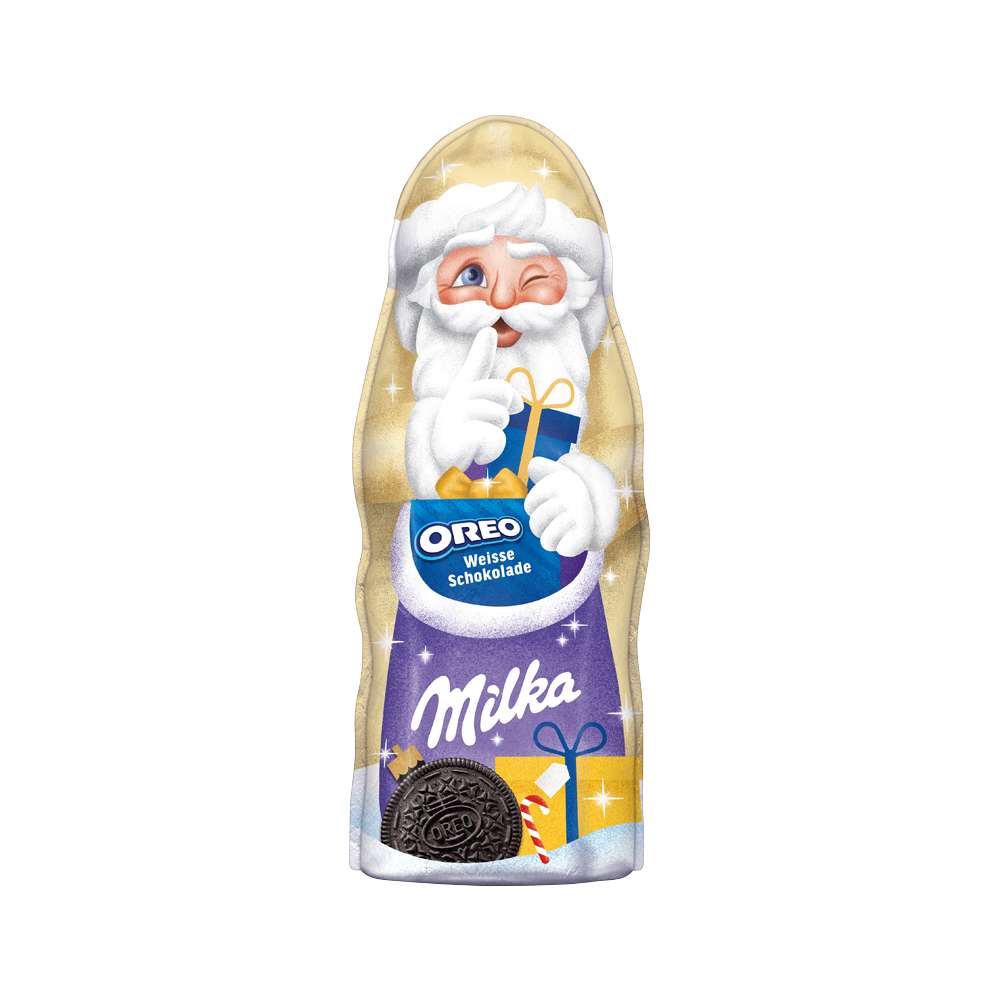 Produktabbildung Milka Schoko-Weihnachtsmann Weiß, Oreo