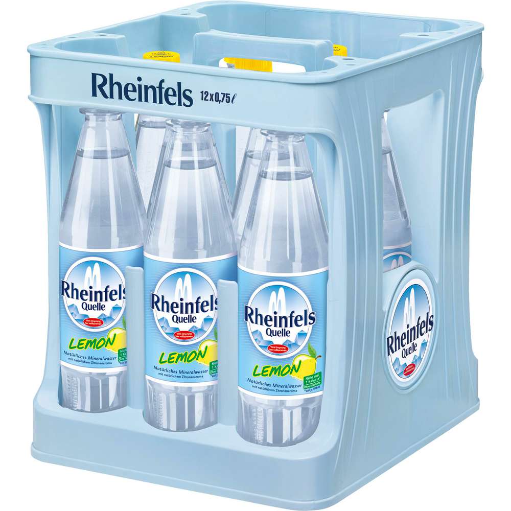 Produktabbildung Rheinfels Quelle Natürliches Mineralwasser mit Zitronengeschmack, 12 x 0,75l (12x 0,750 Liter)