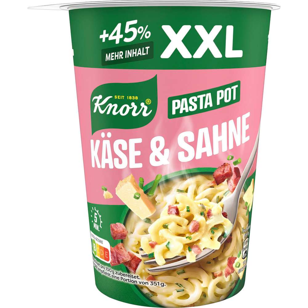 Produktabbildung Knorr Big Pot Pasta Snack Käse Sahne