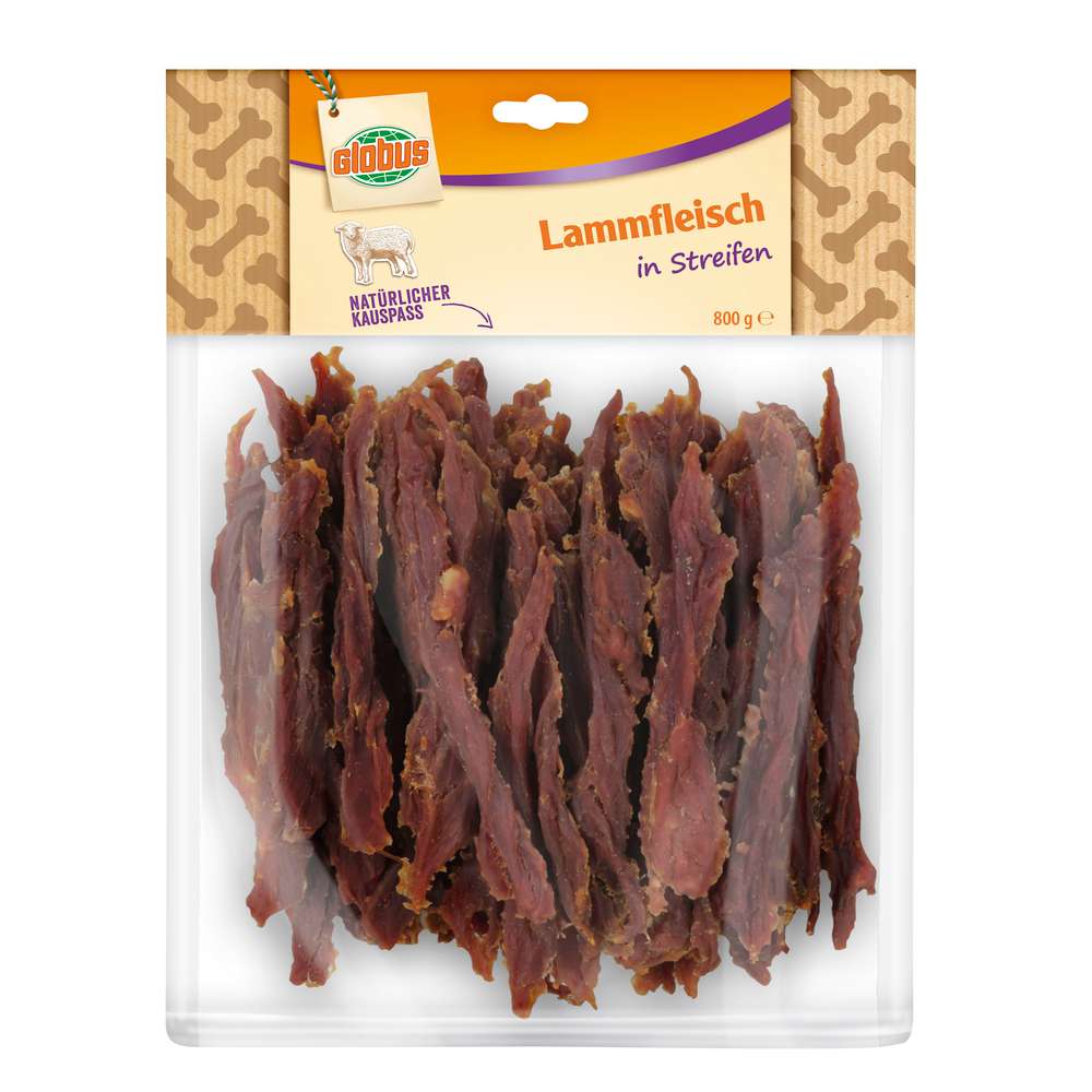 Produktabbildung GLOBUS Hunde-Snack Fleischstreifen, Lamm