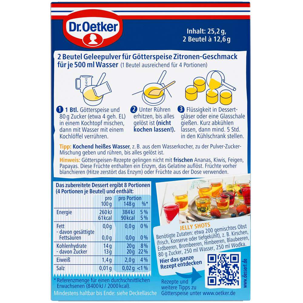 Produktabbildung Dr. Oetker Götterspeise, Zitrone