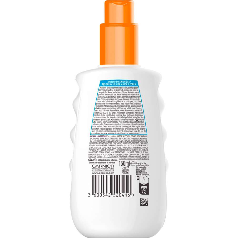 Produktabbildung Garnier Sonnenschutz Spray Sensitiv Expert LSF50+