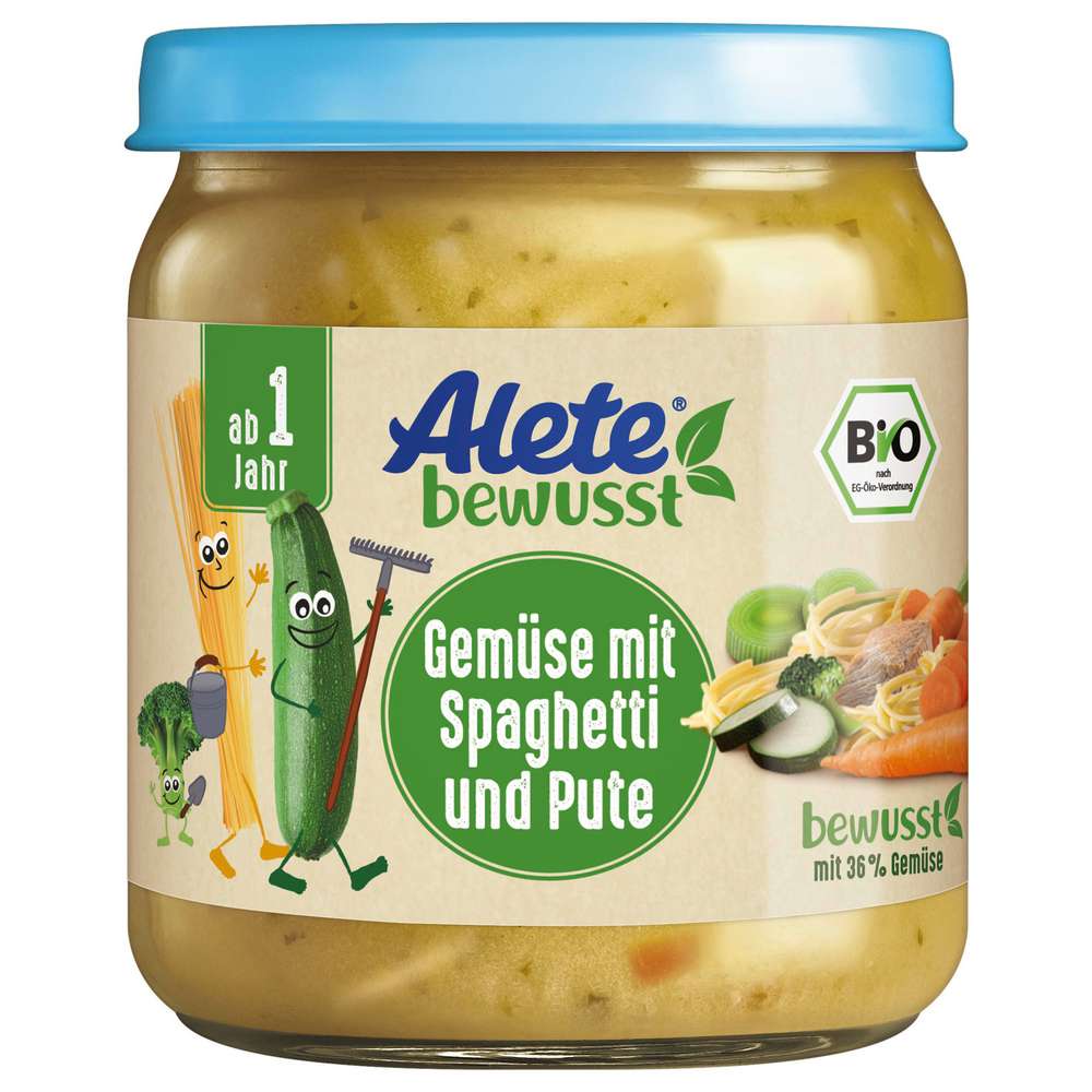 Produktabbildung Alete Babynahrung, Bio-Gemüse, Spaghetti & Pute