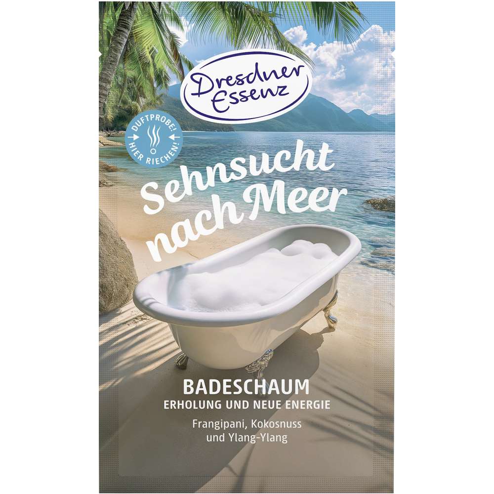 Produktabbildung Dresdner Essenz Badeschaum Sehnsucht nach Meer, Frangipani/Kokosnuss/Ylang-Ylang