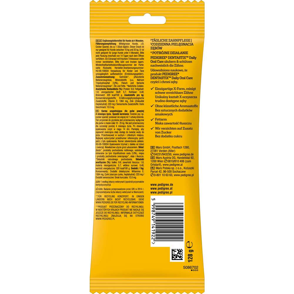 Produktabbildung Pedigree Hunde-Snack, Dentastix Kaustangen, Daily Oral Care, medium