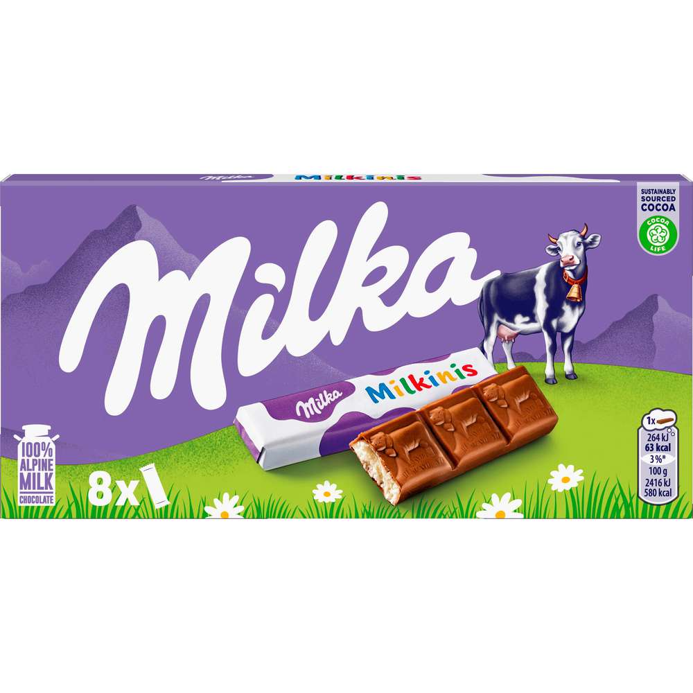 Produktabbildung Milka Tafelschokolade, Milkinis Milch