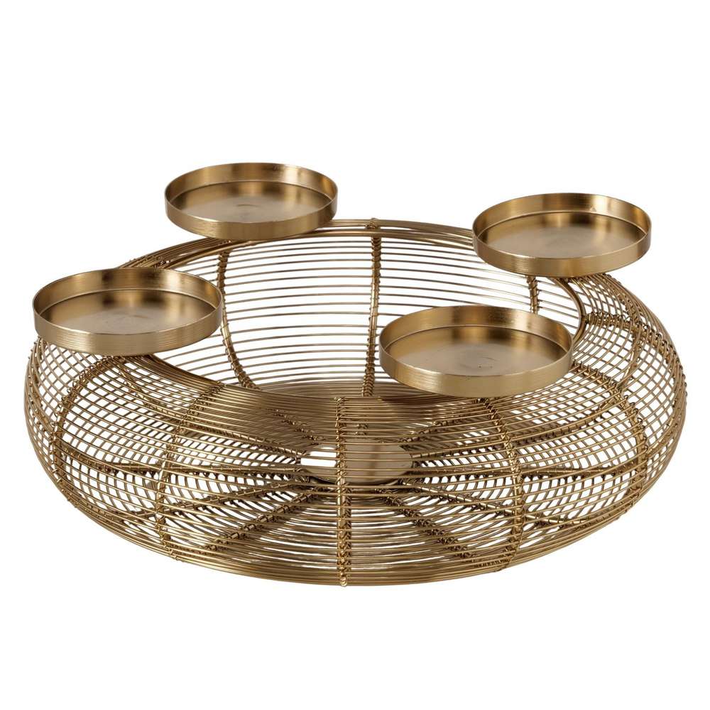 Produktabbildung Boltze Kerzenleuchter Ringvi aus Eisen, gold, 10,5 cm