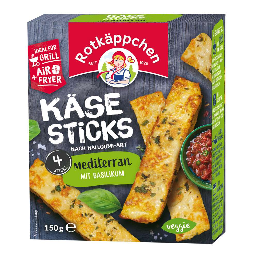Produktabbildung Rotkäppchen Käse Sticks Mediterran mit Basilikum