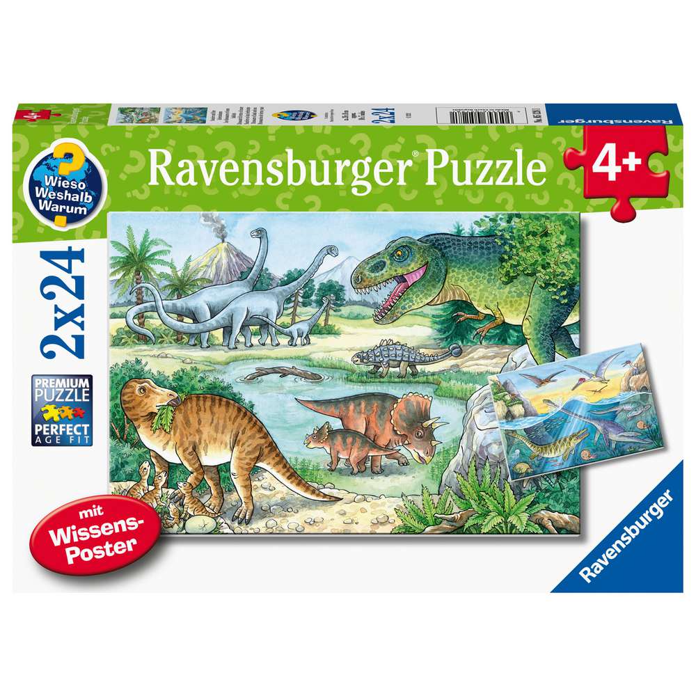 Produktabbildung Ravensburger Puzzle 2x24 Teile Saurier und Ihre Lebensräume