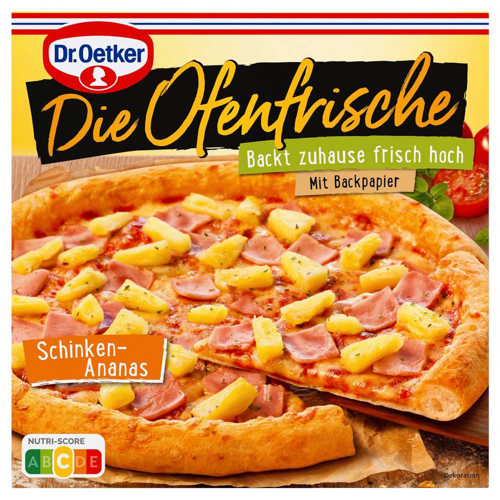 Produktabbildung Dr. Oetker Pizza Ofenfrische Schinken-Ananas, tiefgekühlt