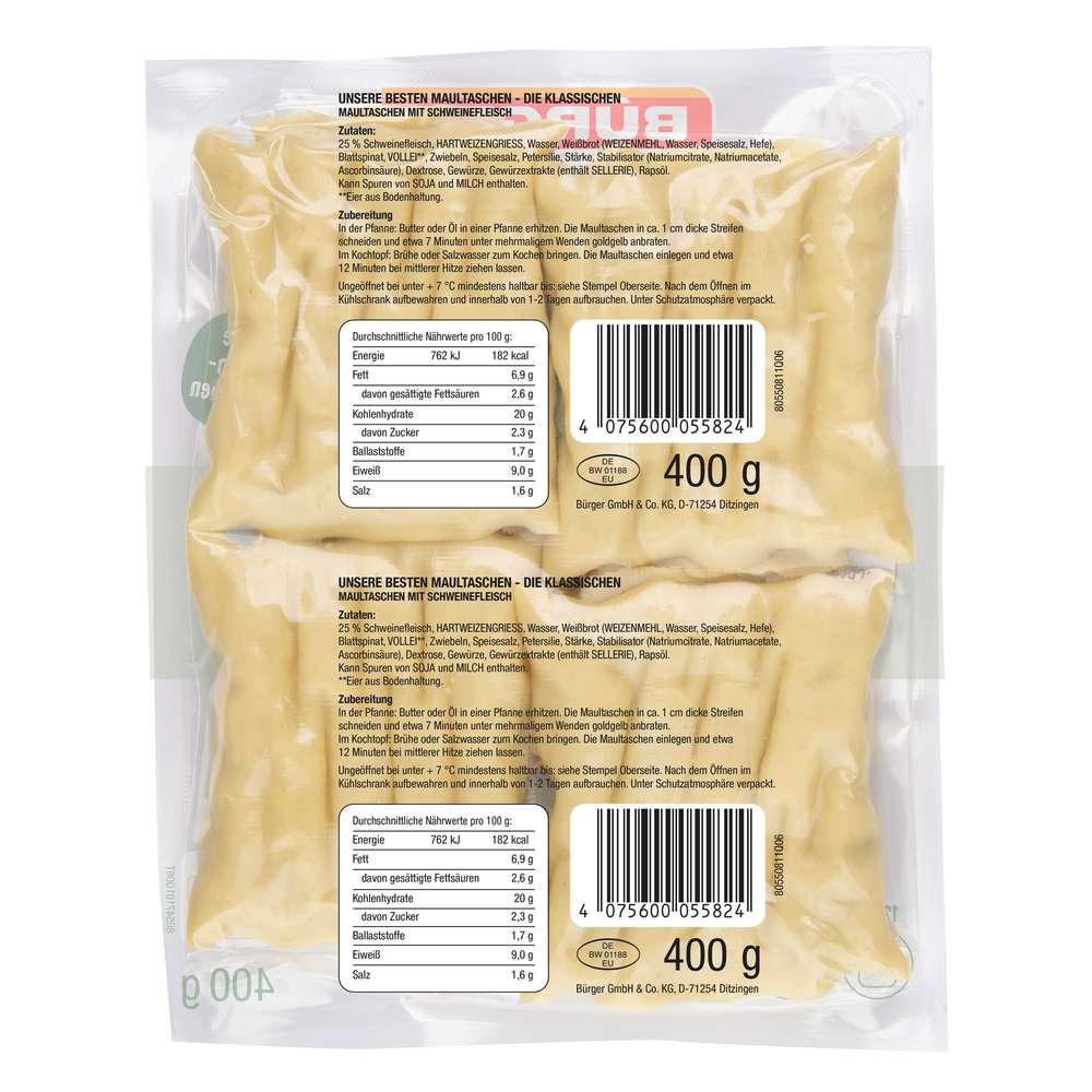 Produktabbildung Bürger Unsere Besten Maultaschen, original
