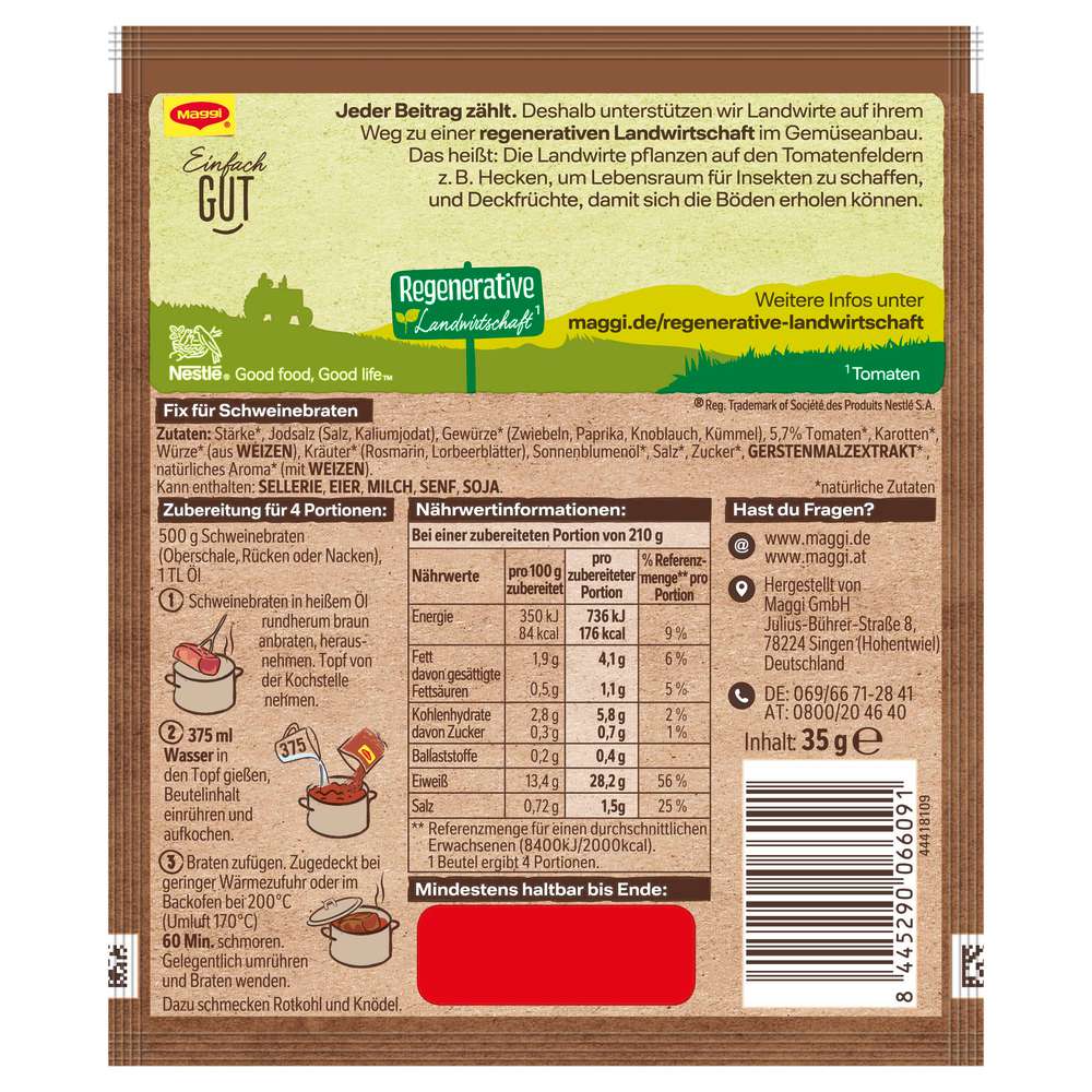 Produktabbildung Maggi Fix-Gewürzmischung, Schweinebraten