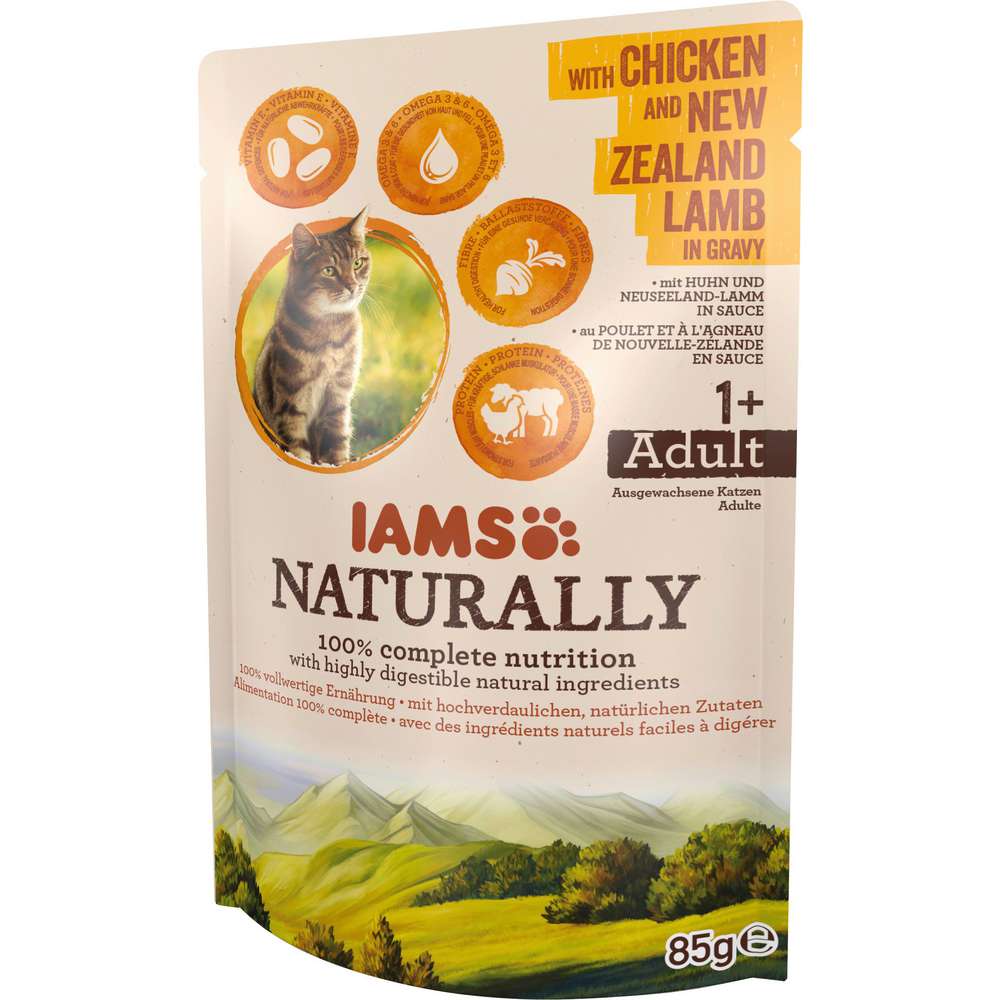 Produktabbildung IAMS Naturally Katzen-Nassfutter, Huhn/Lamm