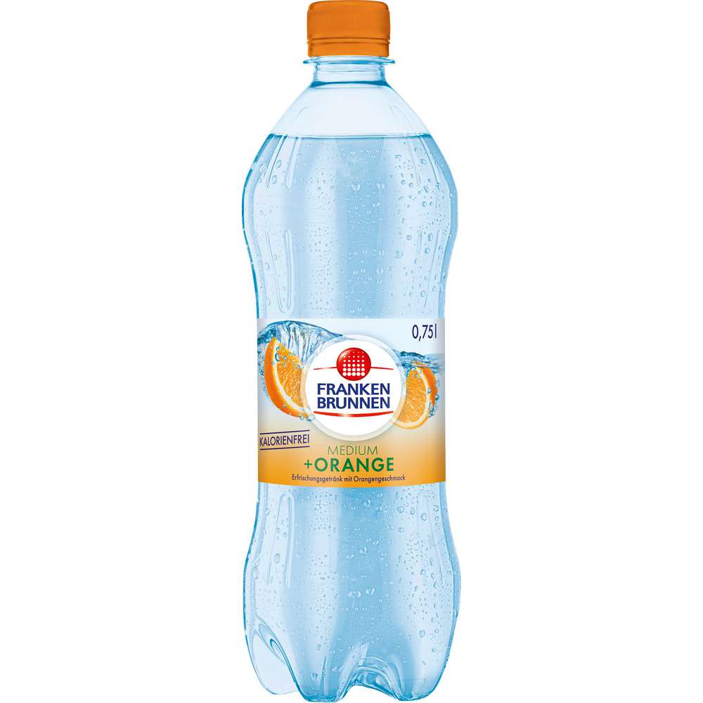 Produktabbildung Franken Brunnen Mineralwasser Medium + Orange