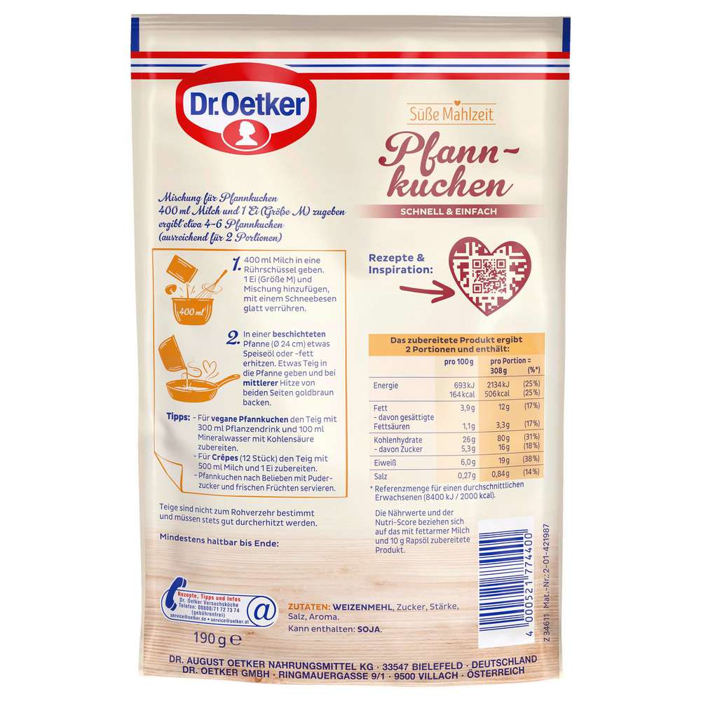 Produktabbildung Dr. Oetker Pfannkuchen, nach klassischer Art