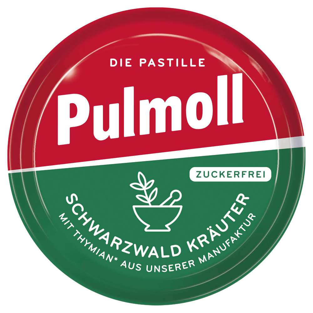 Produktabbildung Pulmoll Schwarzwald Kräuter zuckerfrei Bonbons