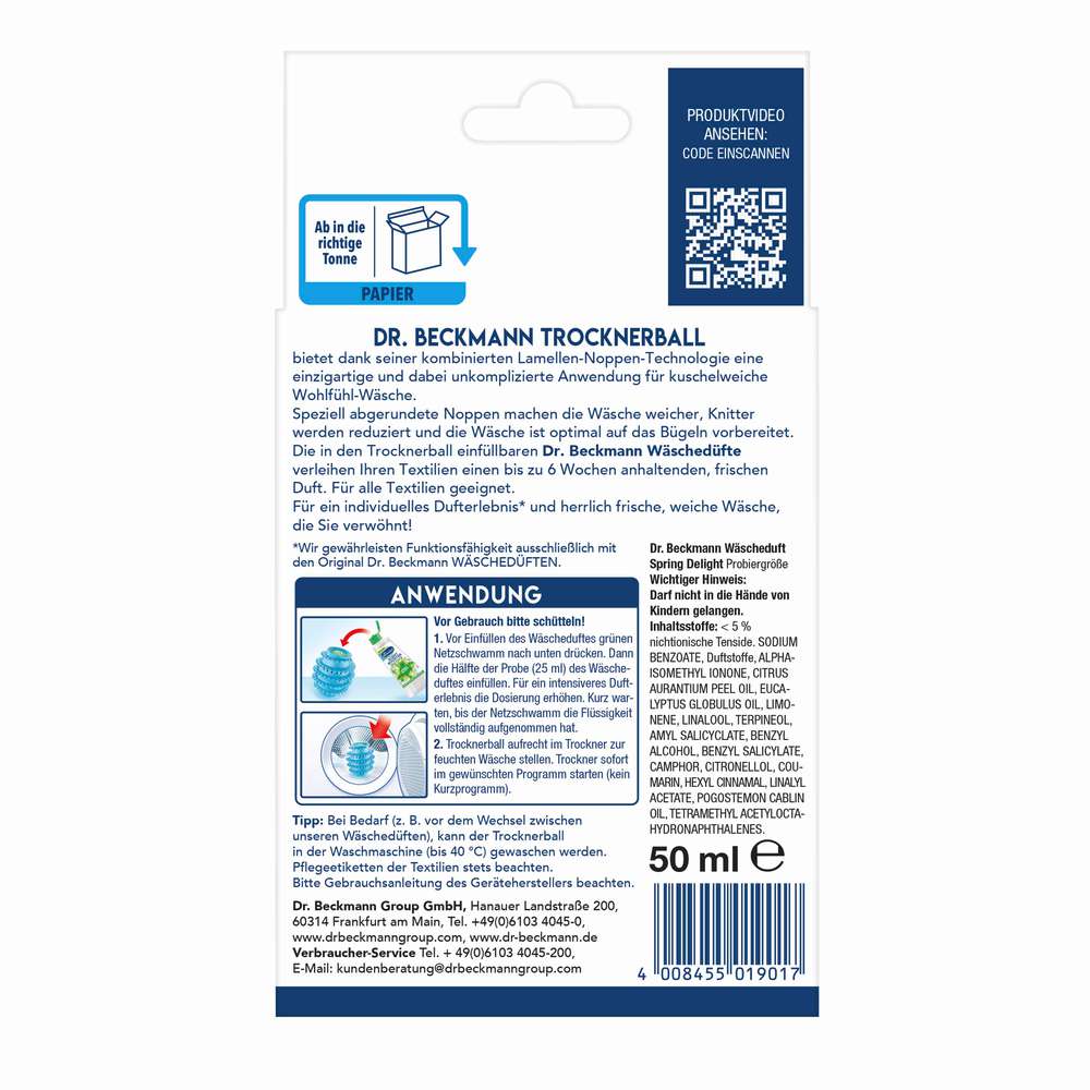Produktabbildung Dr. Beckmann Trocknerball + Wäsche Duft
