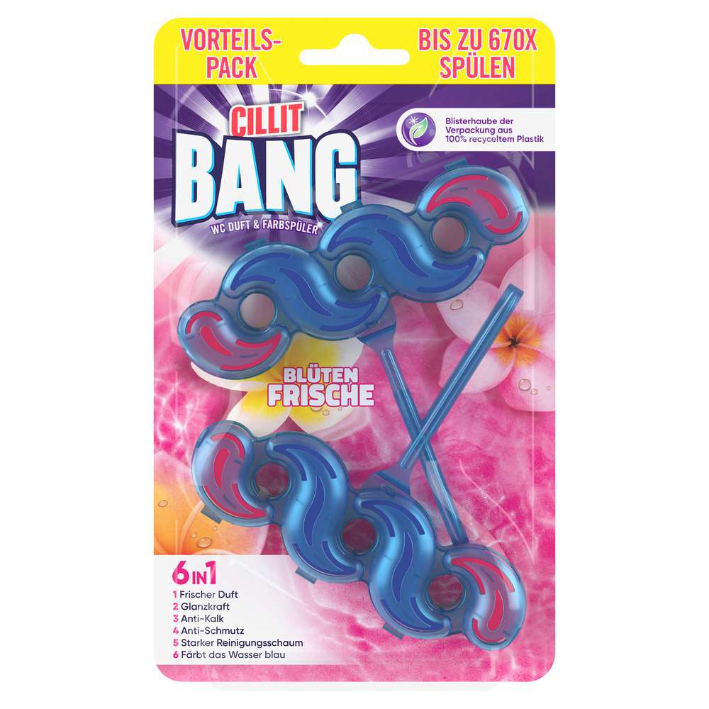 Produktabbildung Cillit Bang WC-Blauspüler Duo Blue Wave, Blüten-Frische