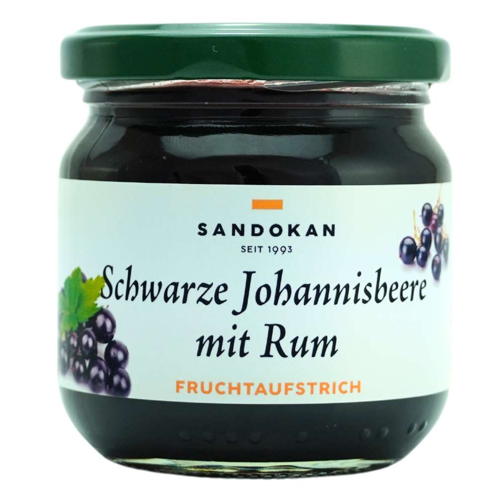 Produktabbildung Sandokan Fruchtaufstrich Johannisbeer mit Rum