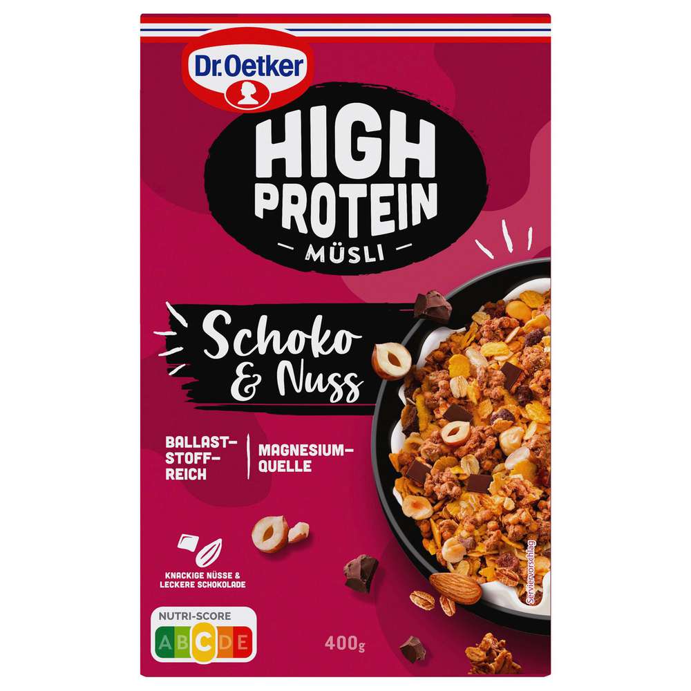 Produktabbildung Dr. Oetker High Protein -Müsli, Schoko & Nuss