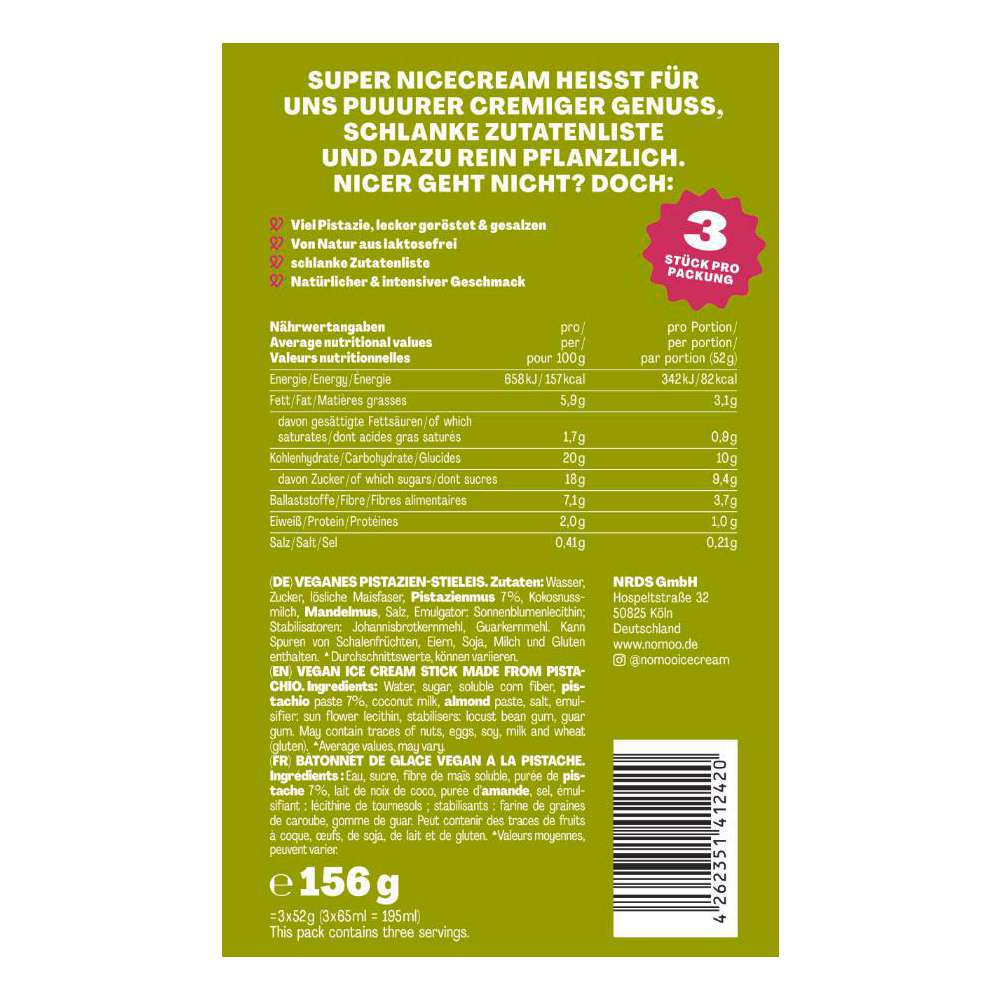 Produktabbildung Nomoo Stieleis Pistazie