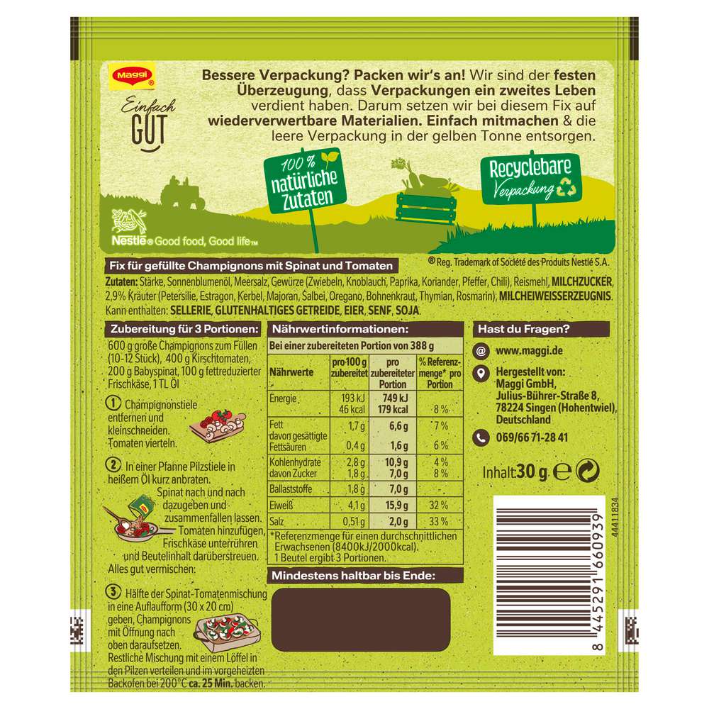 Produktabbildung Maggi Fix-Würzmischung Gefüllte Champignons