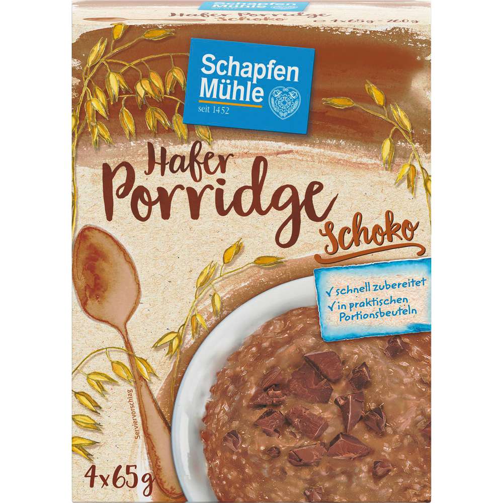 Produktabbildung Schapfenmühle Porridge, Schoko