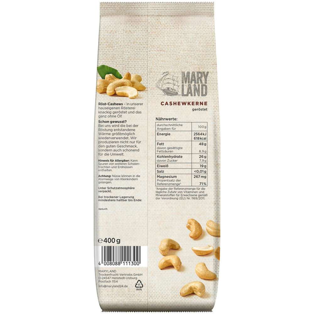 Produktabbildung Maryland Röst-Cashews, ohne Öl geröstet