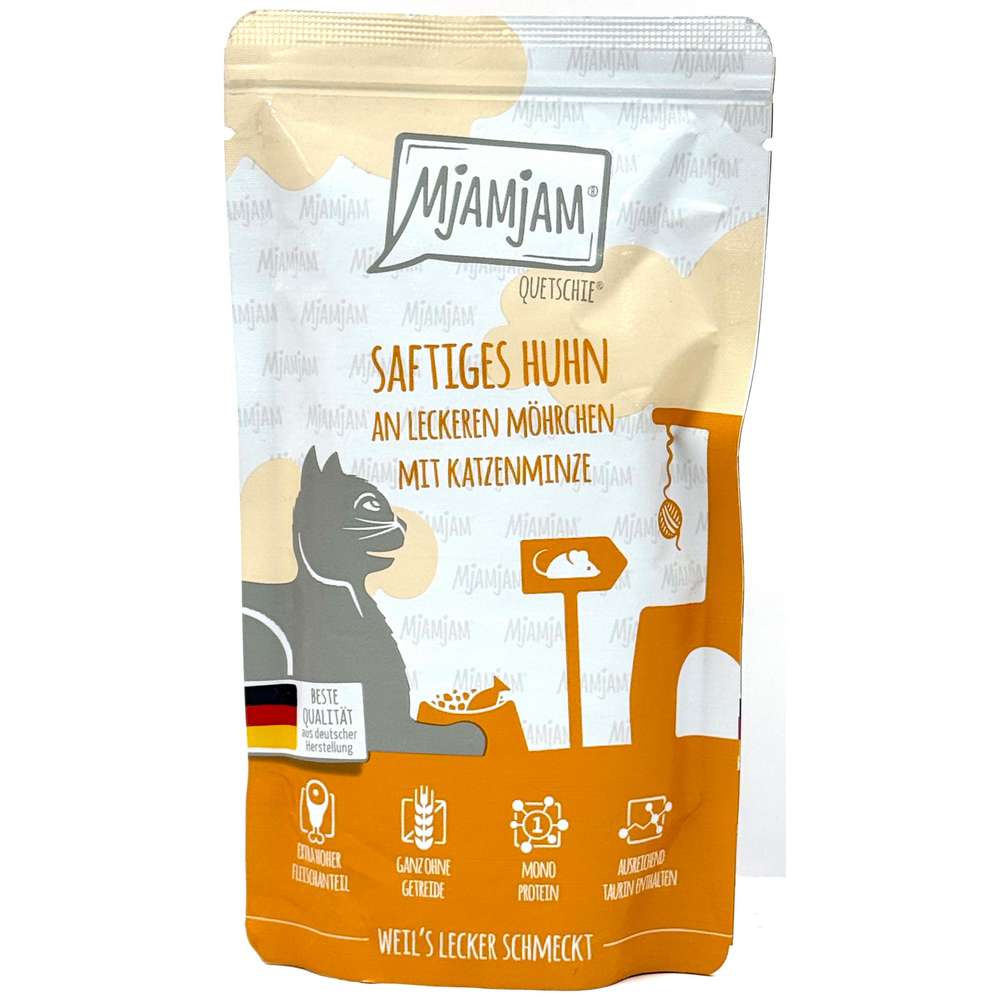 Produktabbildung MjAMjAM Katzen-Nassfutter, Huhn/Möhrchen