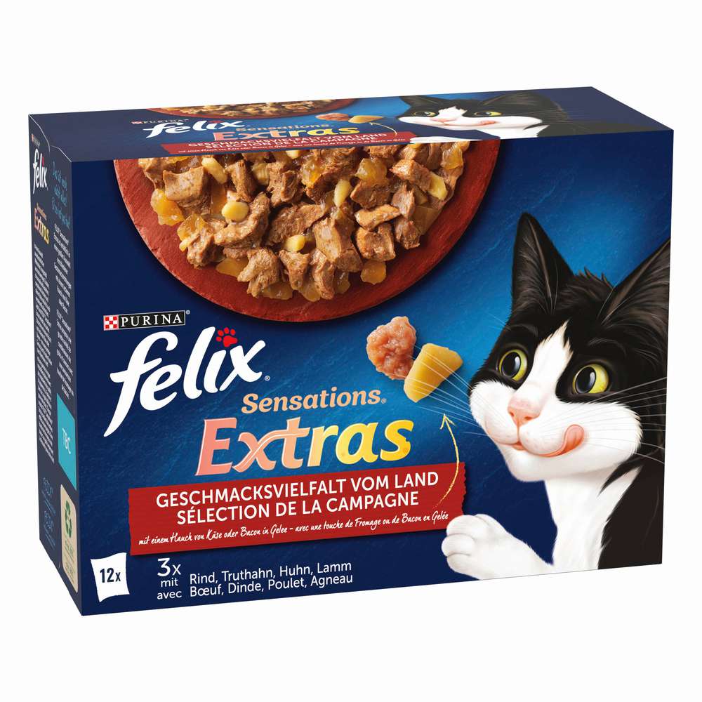 Produktabbildung Purina Katzen-Nassfutter Felix, Sensations Extras, Fleischvielfalt in Gelee