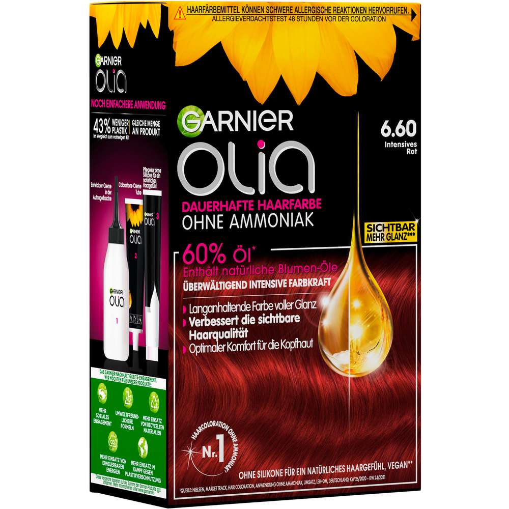 Produktabbildung Garnier Haarfarbe Olia, 6.6 Intensives Rot