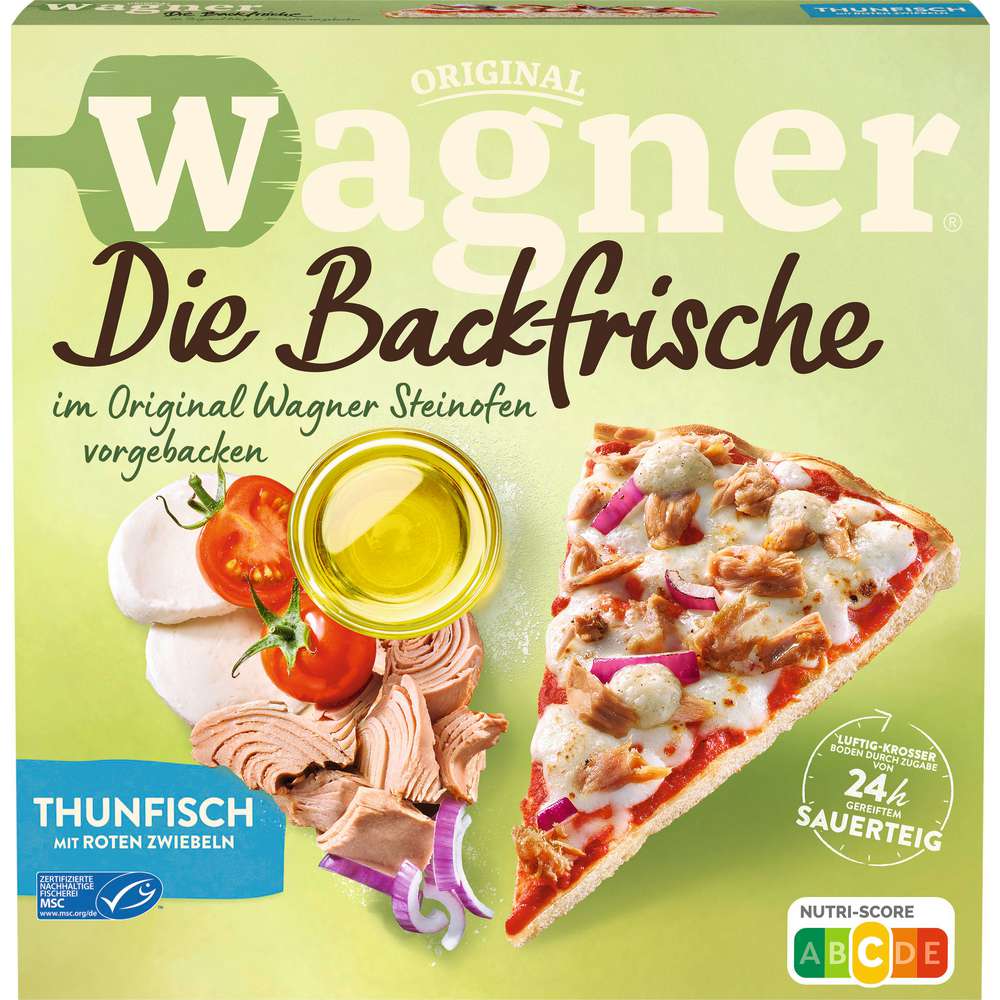 Produktabbildung Wagner Die Backfrische Pizza Thunfisch mit Frühlingszwiebeln, tiefgekühlt
