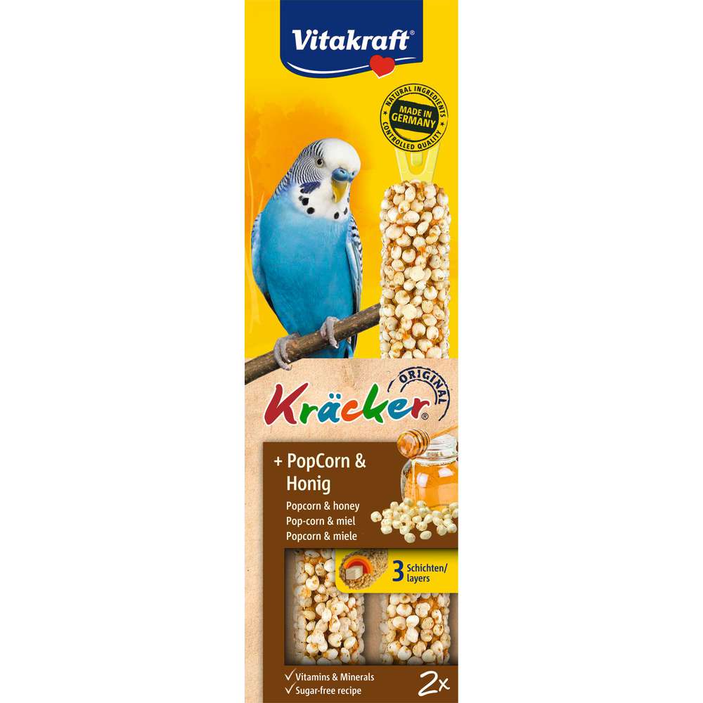 Produktabbildung Vitakraft Vogelfutter Sittich-Kräcker, Popcorn & Honig