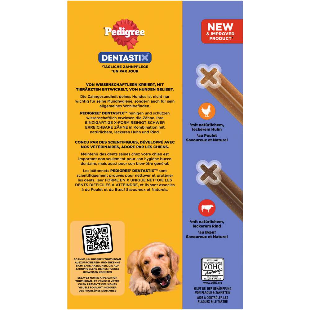 Produktabbildung Pedigree Hunde-Snack, Dentastix Kaustangen, groß