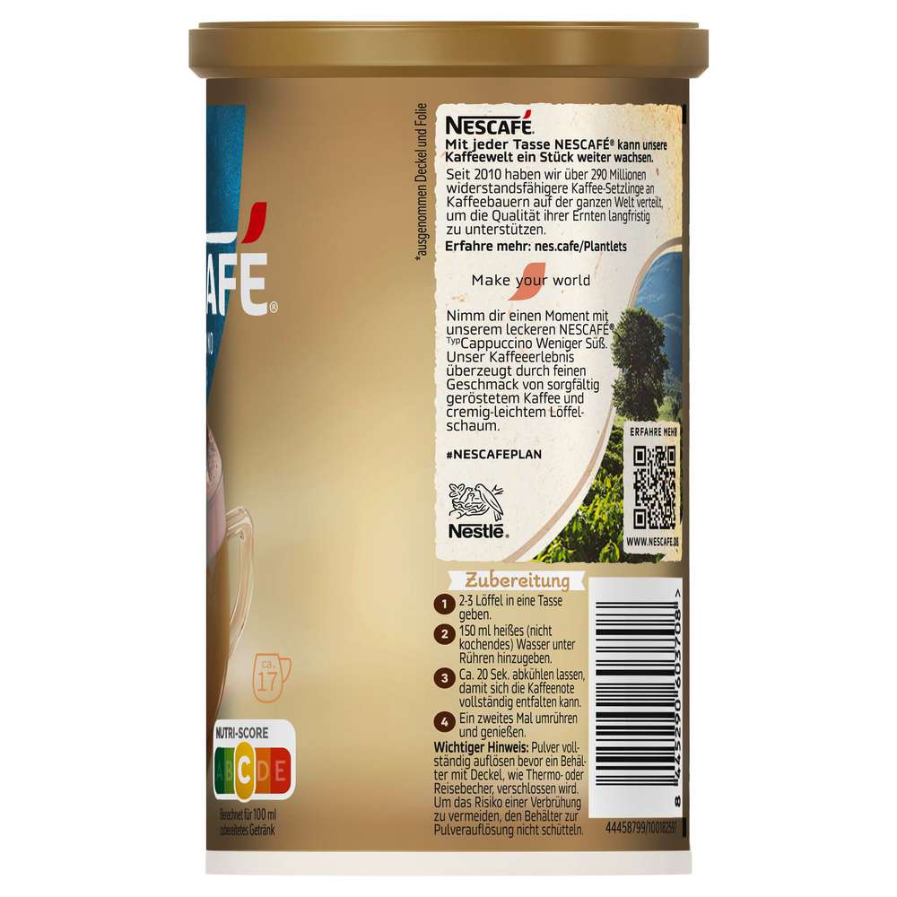 Produktabbildung Nescafe Instant Cappuccino, weniger süß