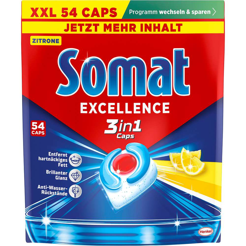 Produktabbildung Somat Spülmaschinen-Tabs, 3-in-1 Excellence Zitrone