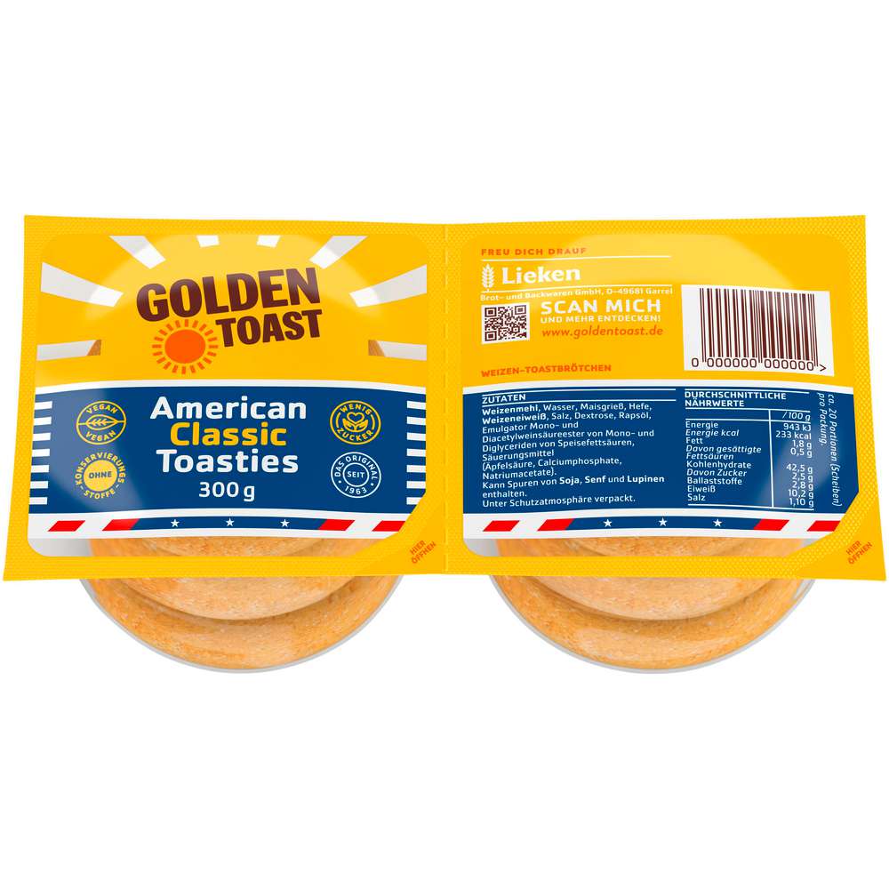 Produktabbildung Golden Toast Weizen Toasties