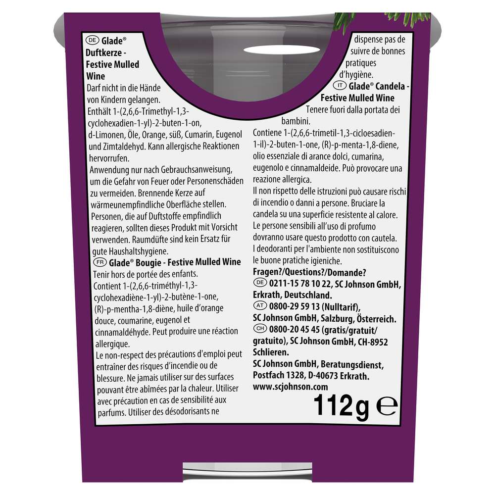Produktabbildung Glade Duftkerze im Glas, Mulled Wine