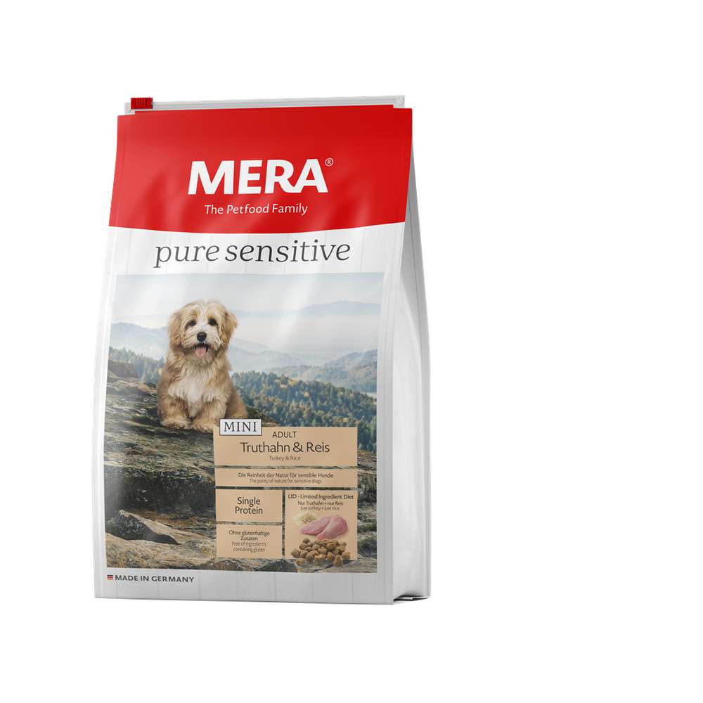 Produktabbildung Mera Hunde-Trockenfutter pure sensitive, Mini Adult, Truthahn/Reis